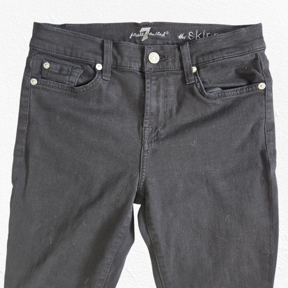7FAM Matte Black High Waisted Stretch 7 for all mankind The Skinny Jeans Size 26 - Picture 3 of 11